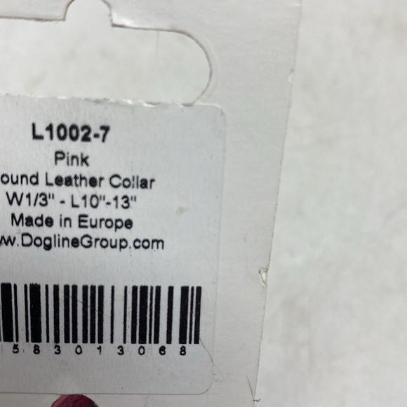 NWT Dogline Group Rounded Pink LeatherDog Collar - Picture 4 of 6